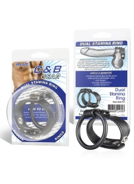 Двойное кольцо выносливости на пенис DUAL STAMINA RING - BlueLine - в Калининграде купить с доставкой