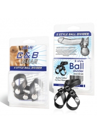 Разделитель мошонки из искусственной кожи на клепках 8 STYLE BALL DIVIDER - BlueLine - купить с доставкой в Калининграде