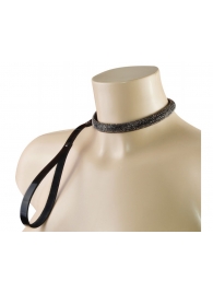 Эффектный сверкающий ошейник с поводком  Гламур - Sitabella - купить с доставкой в Калининграде