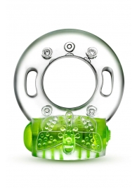 Зеленое эрекционное виброкольцо Arouser Vibrating C-Ring - Blush Novelties - в Калининграде купить с доставкой
