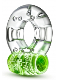 Зеленое эрекционное виброкольцо Arouser Vibrating C-Ring - Blush Novelties - в Калининграде купить с доставкой