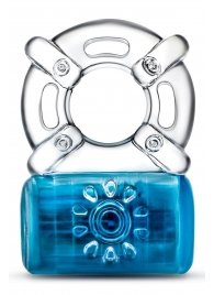 Синее эрекционное виброкольцо Pleaser Rechargeable C-Ring - Blush Novelties - в Калининграде купить с доставкой