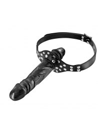 Черный кляп-фаллоимитатор Double Penis Gag - Fetish Tentation - купить с доставкой в Калининграде