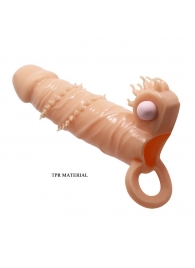 Телесная удлиняющая вибронасадка Penis Sleeve Connor - 17 см. - Baile - в Калининграде купить с доставкой