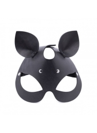 Черная кожаная маска  Кошка  с маленькими ушками - Crazy Handmade - купить с доставкой в Калининграде