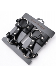 Черные наручники с креплением на кисть руки - Crazy Handmade - купить с доставкой в Калининграде