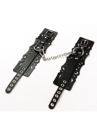 Узорчатые кожаные оковы с регулируемыми ремешками - Crazy Handmade - купить с доставкой в Калининграде