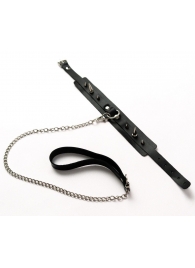 Черный ошейник с шипами и поводком - Crazy Handmade - купить с доставкой в Калининграде