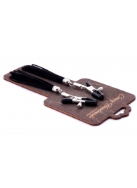 Зажимы на соски с черными замшевыми кисточками - Crazy Handmade - купить с доставкой в Калининграде