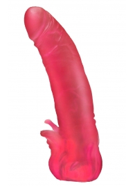 Розовая насадка для страпона с клиторальными лепестками - 18,5 см. - LOVETOY (А-Полимер) - купить с доставкой в Калининграде