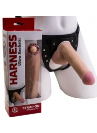 Страпон Harness из двух предметов: трусики с плугом и насадка-фаллос - 17 см. - LOVETOY (А-Полимер) - купить с доставкой в Калининграде