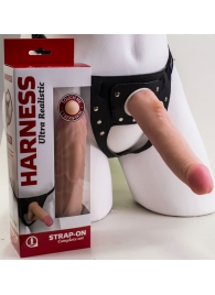 Реалистичный страпон Harness из трусиков и насадки-фаллоса - 18,5 см. - LOVETOY (А-Полимер) - купить с доставкой в Калининграде
