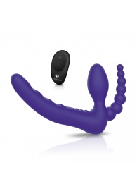 Фиолетовый безремневой страпон с пультом ДУ 7’’ Remote Control Strapless - 24 см. - Pegasus - купить с доставкой в Калининграде