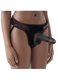 Женский темнокожий страпон Easy Strapon Set 7 Inch - 18 см. - Lovetoy - купить с доставкой в Калининграде