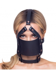 Черный намордник с кляпом-шаром Head Harness With A Gag - Orion - купить с доставкой в Калининграде