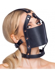 Черный намордник с кляпом-шаром Head Harness With A Gag - Orion - купить с доставкой в Калининграде