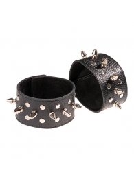 Чёрные напульсники с шипами и заклепками - Sitabella - купить с доставкой в Калининграде