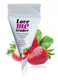 Съедобное согревающее массажное масло Love Me Tender Strawberry с ароматом клубники - 10 мл. - Love to Love - купить с доставкой в Калининграде