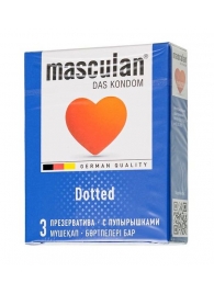Презервативы с пупырышками Masculan Dotted - 3 шт. - Masculan - купить с доставкой в Калининграде