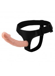 Гладкий фаллоимитатор с крупной головкой на ремешках - 19,7 см. - Baile - купить с доставкой в Калининграде