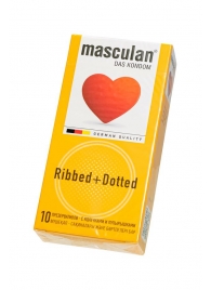 Презервативы с колечками и пупырышками Masculan Ribbed+Dotted - 10 шт. - Masculan - купить с доставкой в Калининграде