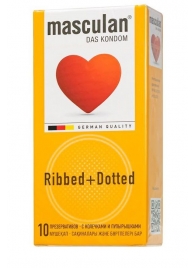 Презервативы с колечками и пупырышками Masculan Ribbed+Dotted - 10 шт. - Masculan - купить с доставкой в Калининграде