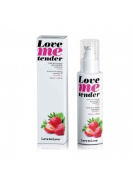 Съедобное согревающее массажное масло Love Me Tender Strawberry с ароматом клубники - 100 мл. - Love to Love - купить с доставкой в Калининграде