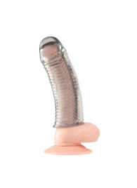 Текстурированная насадка на пенис Clear Textured Penis Enhancing Sleeve Extension - 16,5 см. - BlueLine - в Калининграде купить с доставкой