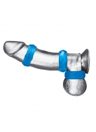 Комплект из трех голубых колец для эрекции 3-Pack Nuts   Bolts Stretch Cock Ring Set - BlueLine - в Калининграде купить с доставкой