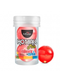 Лубрикант на масляной основе Hot Ball Plus с охлаждающе-разогревающим эффектом (2 шарика по 3 гр.) - HotFlowers - купить с доставкой в Калининграде