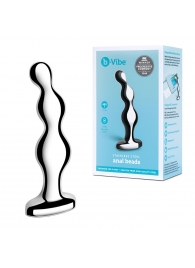 Стальной анальный фаллоимитатор для простаты Stainless Steel Anal Beads - 13 см. - b-Vibe - в Калининграде купить с доставкой