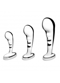 Набор из 3 стальных стимуляторов простаты Stainless Steel P-spot Training Set - b-Vibe - в Калининграде купить с доставкой