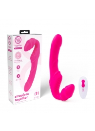 Розовый безремневой страпон на радиоуправлении Strapless Together - 22 см. - Together Toy - купить с доставкой в Калининграде