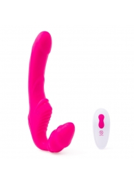 Розовый безремневой страпон на радиоуправлении Strapless Together - 22 см. - Together Toy - купить с доставкой в Калининграде