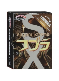 Суженные к основанию презервативы Sagami Xtreme COBRA - 3 шт. - Sagami - купить с доставкой в Калининграде