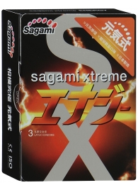 Презервативы Sagami Xtreme ENERGY с ароматом энергетика - 3 шт. - Sagami - купить с доставкой в Калининграде