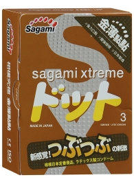 Презервативы Sagami Xtreme FEEL UP с точечной текстурой и линиями прилегания - 3 шт. - Sagami - купить с доставкой в Калининграде