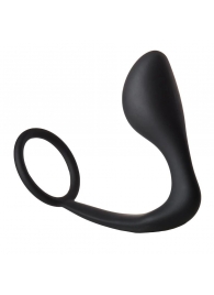 Черное эрекционное кольцо с анальной пробкой Anal Plug With Cockring - Dream Toys - в Калининграде купить с доставкой