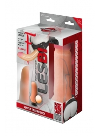 Телесный страпон Harness LESBI с вагинальной пробкой - 16,5 см. - LOVETOY (А-Полимер) - купить с доставкой в Калининграде
