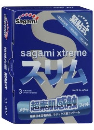Розовые презервативы Sagami Xtreme FEEL FIT 3D - 3 шт. - Sagami - купить с доставкой в Калининграде