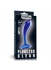 Синяя анальная втулка Flawless Clear Prostate Plug 6.0 - 15 см. - Lovetoy - в Калининграде купить с доставкой