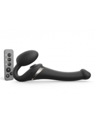 Черный безремневой страпон Multi Orgasm Size S с клиторальной стимуляцией - Strap-on-me - купить с доставкой в Калининграде
