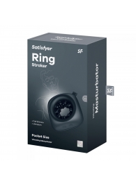 Черный мужской вибромассажер Ring Stroker - Satisfyer - в Калининграде купить с доставкой
