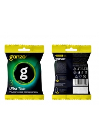 Ультратонкие презервативы Ganzo Ultra thin в мягкой упаковке - 3 шт. - Ganzo - купить с доставкой в Калининграде