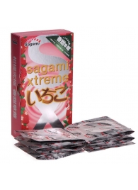 Презервативы Sagami Xtreme Strawberry c ароматом клубники - 10 шт. - Sagami - купить с доставкой в Калининграде