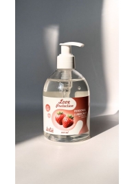 Лубрикант на водной снове Love Protection Strawberry с ароматом клубники - 300 мл. - Lola Games - купить с доставкой в Калининграде