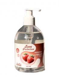 Лубрикант на водной снове Love Protection Strawberry с ароматом клубники - 300 мл. - Lola Games - купить с доставкой в Калининграде