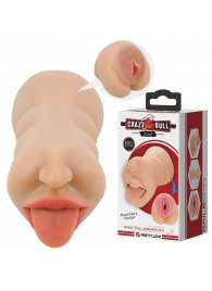 Телесный двусторонний мастурбатор Sarah - ротик и вагина - Baile - в Калининграде купить с доставкой