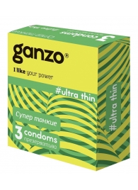 Ультратонкие презервативы Ganzo Ultra thin - 3 шт. - Ganzo - купить с доставкой в Калининграде