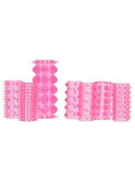 Набор из 7 розовых насадок на пенис ONE-A-DAY PENIS SLEEVES PINK - Seven Creations - в Калининграде купить с доставкой